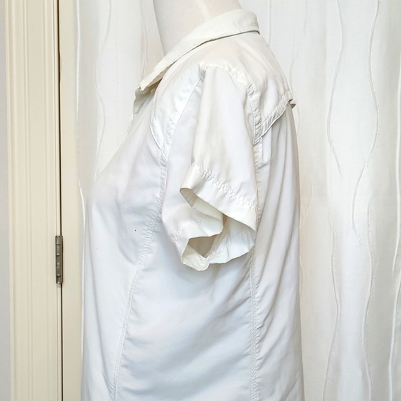 REI White Hiking UPF Short Sleeve Button Shirt - Picture 5 of 8